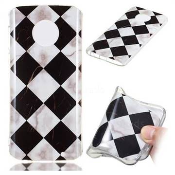Black and White Matching Soft TPU Marble Pattern Phone Case for Motorola Moto G6 Plus G6Plus