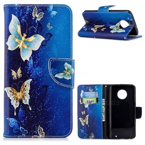 Golden Butterflies Leather Wallet Case for Motorola Moto G6 Plus G6Plus