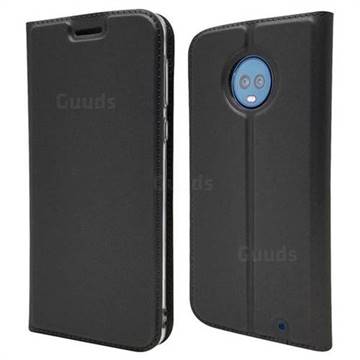 Ultra Slim Card Magnetic Automatic Suction Leather Wallet Case for Motorola Moto G6 Plus G6Plus - Star Grey
