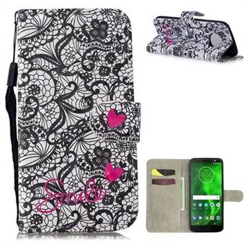 Lace Flower 3D Painted Leather Wallet Phone Case for Motorola Moto G6 Plus G6Plus