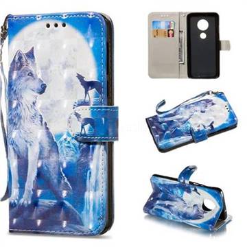 Ice Wolf 3D Painted Leather Wallet Phone Case for Motorola Moto G6 Plus G6Plus