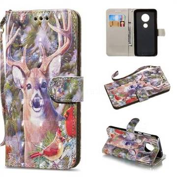 Elk Deer 3D Painted Leather Wallet Phone Case for Motorola Moto G6 Plus G6Plus