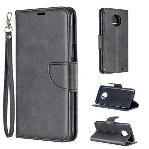 Classic Sheepskin PU Leather Phone Wallet Case for Motorola Moto G6 Plus G6Plus - Black