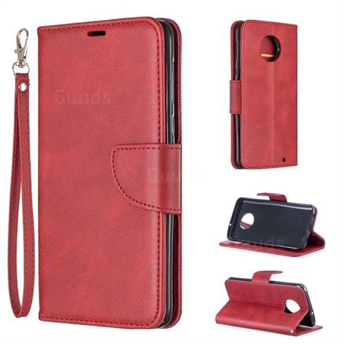 Classic Sheepskin PU Leather Phone Wallet Case for Motorola Moto G6 Plus G6Plus - Red
