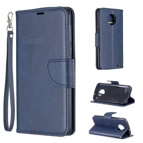 Classic Sheepskin PU Leather Phone Wallet Case for Motorola Moto G6 Plus G6Plus - Blue