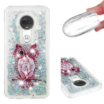 Seashell Owl Dynamic Liquid Glitter Quicksand Soft TPU Case for Motorola Moto G7 / G7 Plus