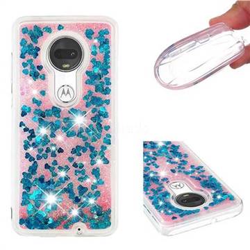 Dynamic Liquid Glitter Quicksand Sequins TPU Phone Case for Motorola Moto G7 / G7 Plus - Blue