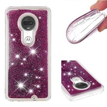 Dynamic Liquid Glitter Quicksand Sequins TPU Phone Case for Motorola Moto G7 / G7 Plus - Purple