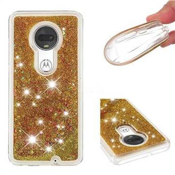 Dynamic Liquid Glitter Quicksand Sequins TPU Phone Case for Motorola Moto G7 / G7 Plus - Golden