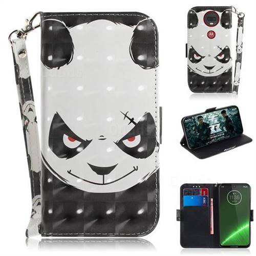 Angry Bear 3D Painted Leather Wallet Phone Case for Motorola Moto G7 / G7 Plus