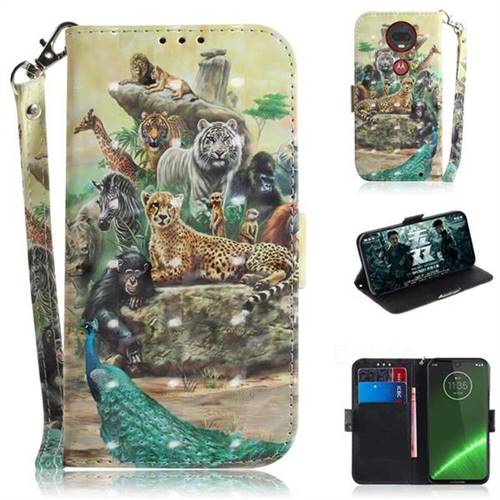 Beast Zoo 3D Painted Leather Wallet Phone Case for Motorola Moto G7 / G7 Plus