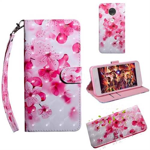 Peach Blossom 3D Painted Leather Wallet Case for Motorola Moto G7 / G7 Plus