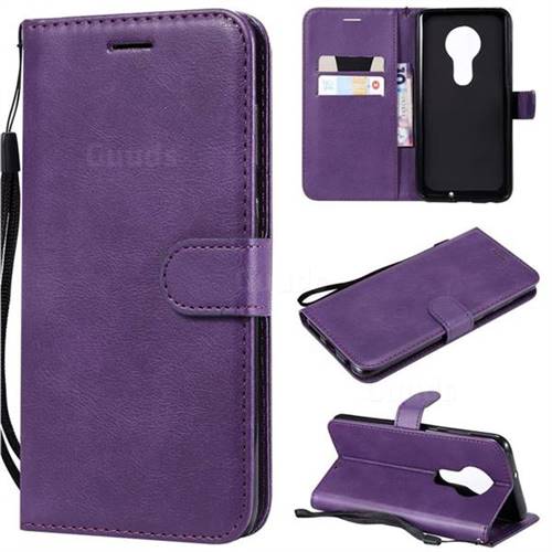Retro Greek Classic Smooth PU Leather Wallet Phone Case for Motorola Moto G7 / G7 Plus - Purple