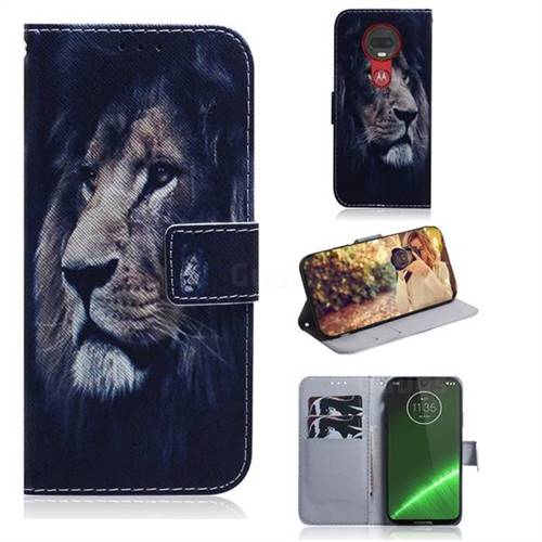 Lion Face PU Leather Wallet Case for Motorola Moto G7 / G7 Plus