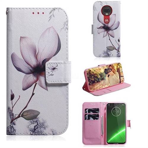 Magnolia Flower PU Leather Wallet Case for Motorola Moto G7 / G7 Plus
