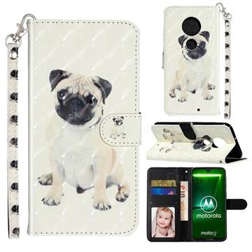 Pug Dog 3D Leather Phone Holster Wallet Case for Motorola Moto G7 / G7 Plus