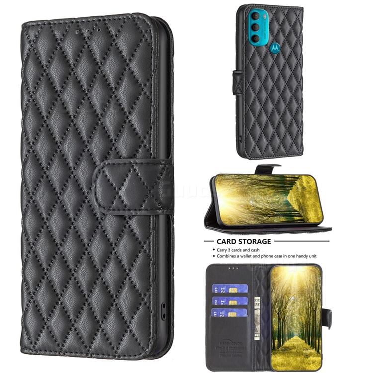 Binfen Color BF-14 Fragrance Protective Wallet Flip Cover for Motorola Moto G71 5G - Black