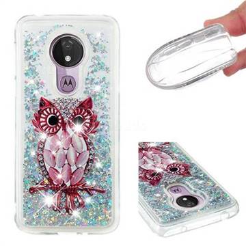 Seashell Owl Dynamic Liquid Glitter Quicksand Soft TPU Case for Motorola Moto G7 Power