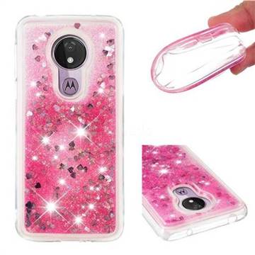 Dynamic Liquid Glitter Quicksand Sequins TPU Phone Case for Motorola Moto G7 Power - Rose