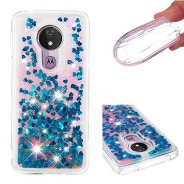 Dynamic Liquid Glitter Quicksand Sequins TPU Phone Case for Motorola Moto G7 Power - Blue