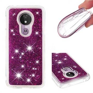 Dynamic Liquid Glitter Quicksand Sequins TPU Phone Case for Motorola Moto G7 Power - Purple