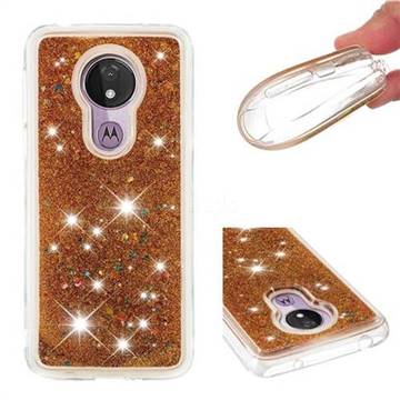 Dynamic Liquid Glitter Quicksand Sequins TPU Phone Case for Motorola Moto G7 Power - Golden