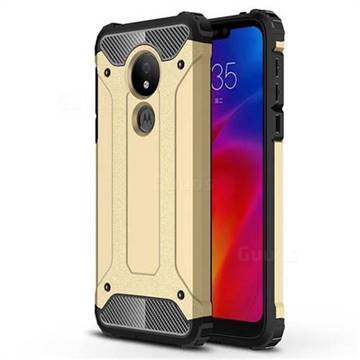 King Kong Armor Premium Shockproof Dual Layer Rugged Hard Cover for Motorola Moto G7 Power - Champagne Gold