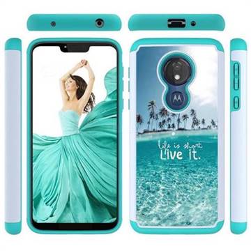 Sea and Tree Shock Absorbing Hybrid Defender Rugged Phone Case Cover for Motorola Moto G7 Power