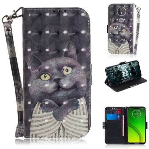 Cat Embrace 3D Painted Leather Wallet Phone Case for Motorola Moto G7 Power