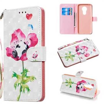 Flower Panda 3D Painted Leather Wallet Phone Case for Motorola Moto G7 Power