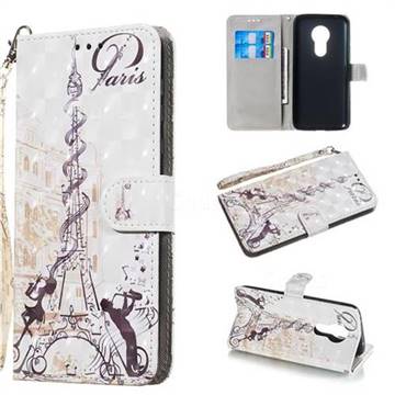 Tower Couple 3D Painted Leather Wallet Phone Case for Motorola Moto G7 Power