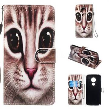 Coffe Cat Smooth Leather Phone Wallet Case for Motorola Moto G7 Power