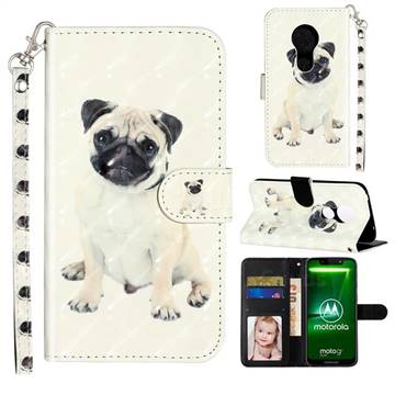 Pug Dog 3D Leather Phone Holster Wallet Case for Motorola Moto G7 Power