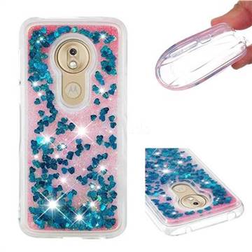 Dynamic Liquid Glitter Quicksand Sequins TPU Phone Case for Motorola Moto G7 Play - Blue