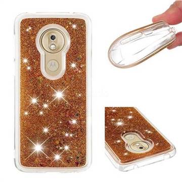 Dynamic Liquid Glitter Quicksand Sequins TPU Phone Case for Motorola Moto G7 Play - Golden