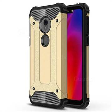 King Kong Armor Premium Shockproof Dual Layer Rugged Hard Cover for Motorola Moto G7 Play - Champagne Gold