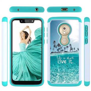 Sea and Tree Shock Absorbing Hybrid Defender Rugged Phone Case Cover for Motorola Moto G7 Play