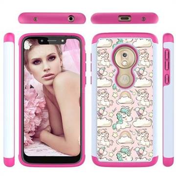 Pink Pony Shock Absorbing Hybrid Defender Rugged Phone Case Cover for Motorola Moto G7 Play
