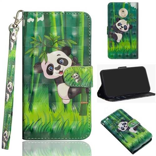 Climbing Bamboo Panda 3D Painted Leather Wallet Case for Motorola Moto G7 Play