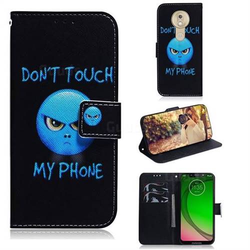 Not Touch My Phone PU Leather Wallet Case for Motorola Moto G7 Play