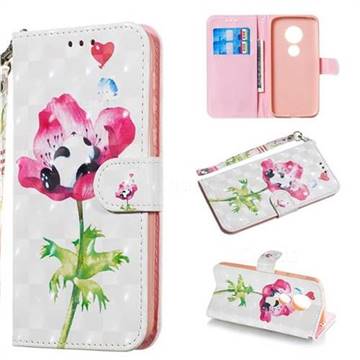 Flower Panda 3D Painted Leather Wallet Phone Case for Motorola Moto G7 Play