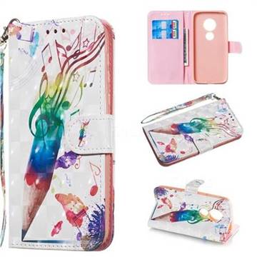 Music Pen 3D Painted Leather Wallet Phone Case for Motorola Moto G7 Play