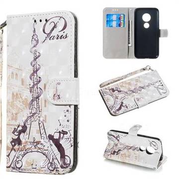 Tower Couple 3D Painted Leather Wallet Phone Case for Motorola Moto G7 Play