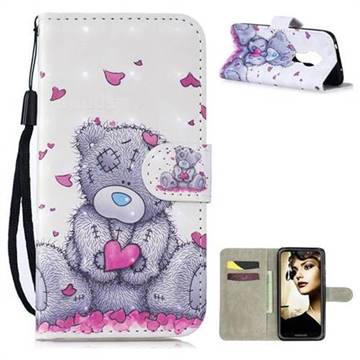 Love Panda 3D Painted Leather Wallet Phone Case for Motorola Moto G7 Play
