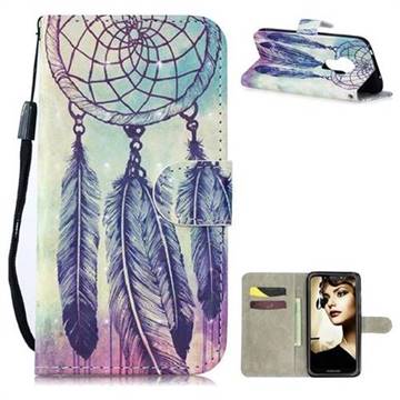 Feather Wind Chimes 3D Painted Leather Wallet Phone Case for Motorola Moto G7 Play