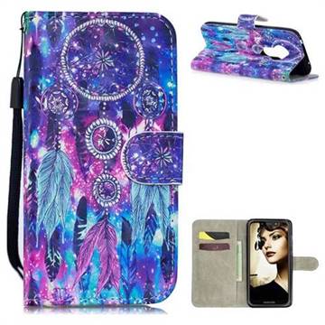 Star Wind Chimes 3D Painted Leather Wallet Phone Case for Motorola Moto G7 Play