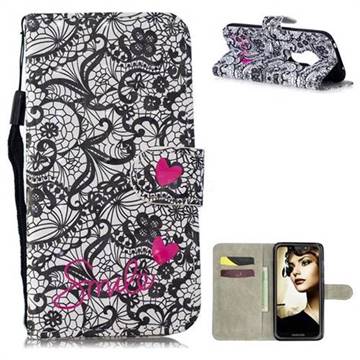 Lace Flower 3D Painted Leather Wallet Phone Case for Motorola Moto G7 Play