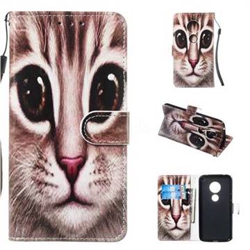 Coffe Cat Smooth Leather Phone Wallet Case for Motorola Moto G7 Play