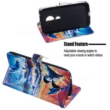 Couple Dolphin Smooth Leather Phone Wallet Case for Motorola Moto G7 ...