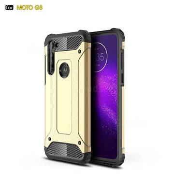 King Kong Armor Premium Shockproof Dual Layer Rugged Hard Cover for Motorola Moto G8 - Champagne Gold